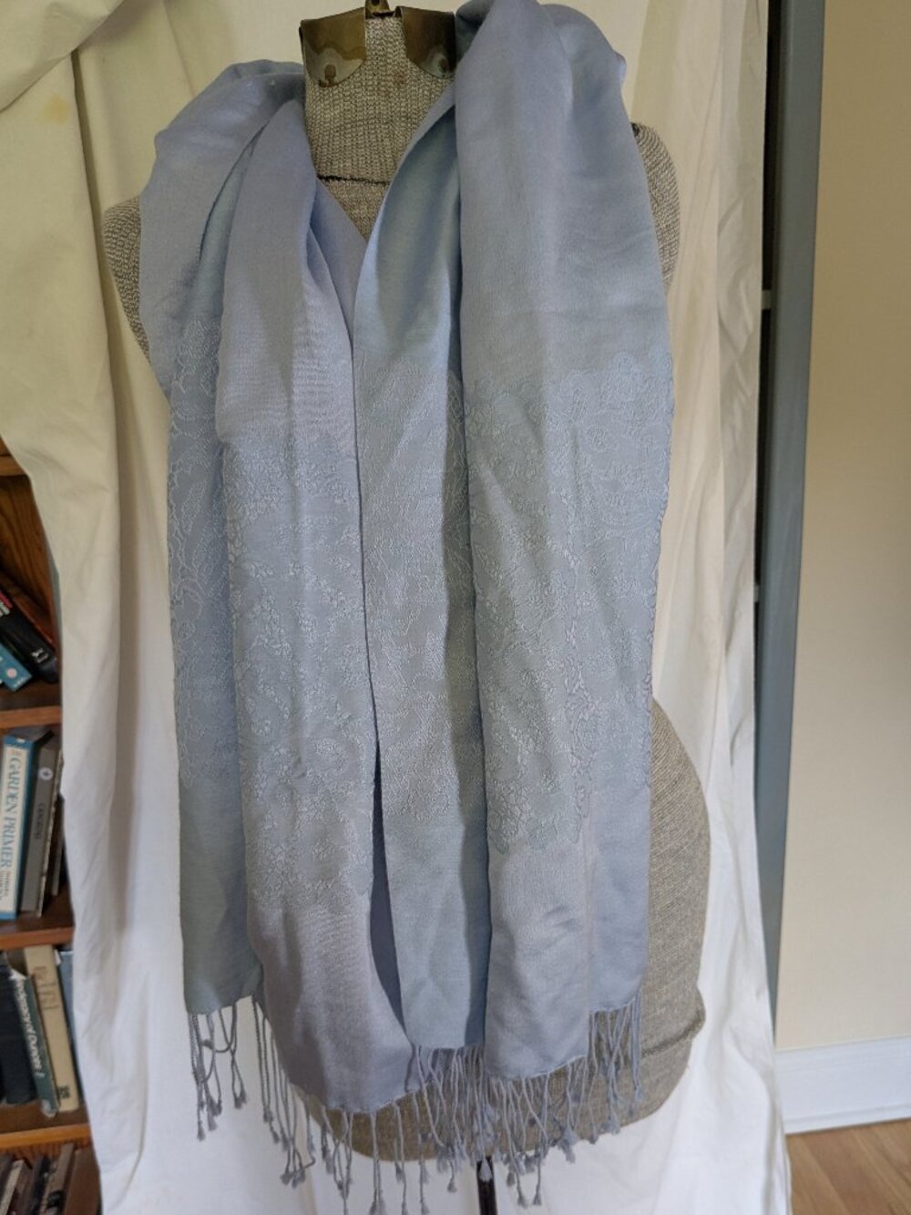 pale blue floral PASHMINA